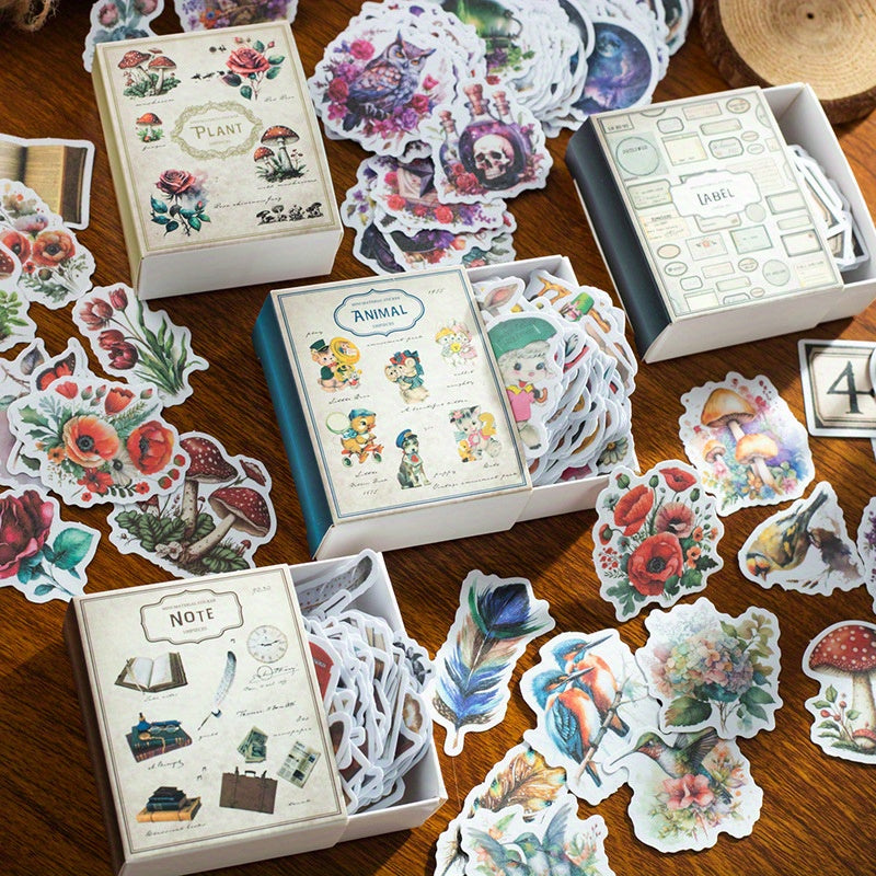 100pcs Plant Flower Animal Label Scrapbook Stickers