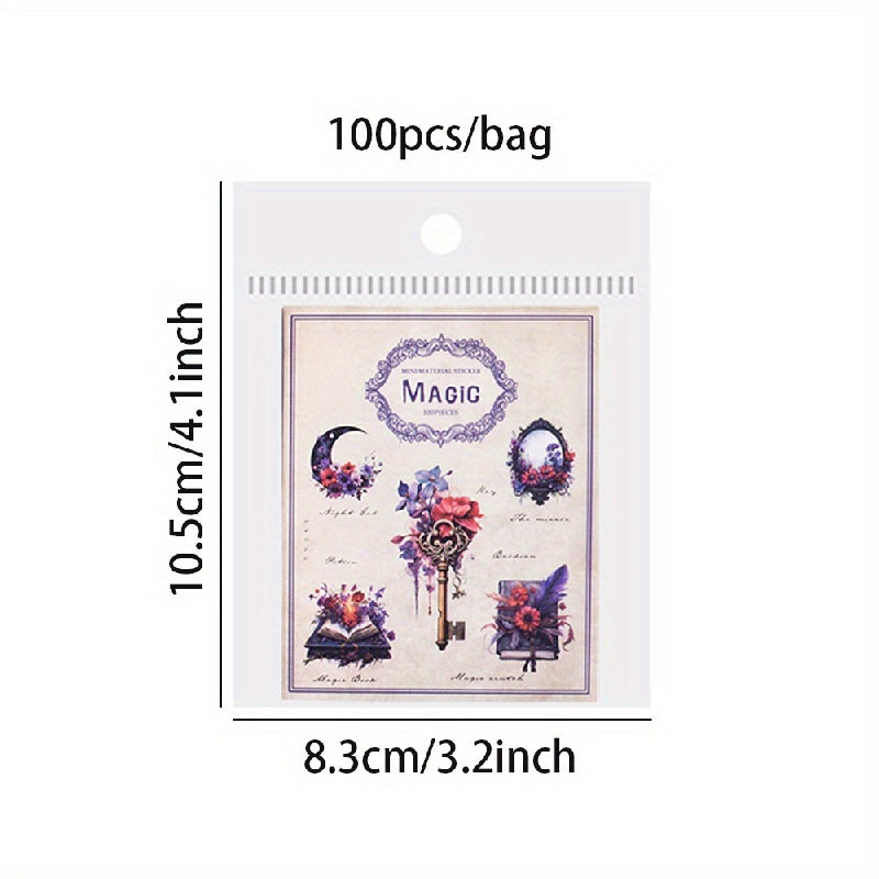 100pcs Plant Flower Animal Label Scrapbook Stickers