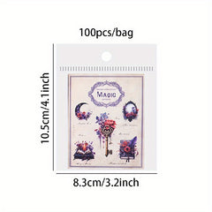 100pcs Plant Flower Animal Label Scrapbook Stickers