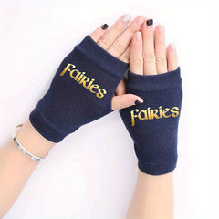 Winter Fingerless Gloves Retro Print Unisex