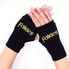 Winter Fingerless Gloves Retro Print Unisex