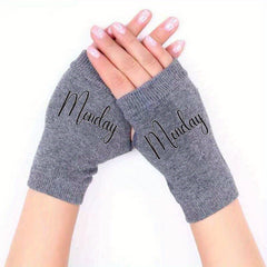 Winter Knitted Fingerless Gloves Men Women Cold Proof Anti-Freeze