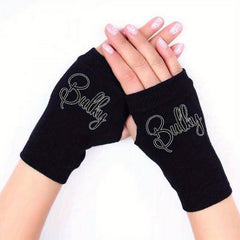 Winter Fingerless Gloves Warm Cold Proof Stretch Print Pattern Men Women