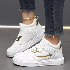 Sporty Skate Shoes Women Lace up Non slip Comfort Flat Walking Shoes Lightweight