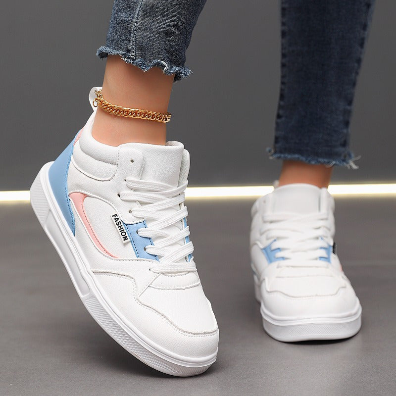 Sporty Skate Shoes Women Lace up Non slip Comfort Flat Walking Shoes Lightweight