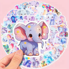 50pcs Elephant Stickers Waterproof Vinyl Decals for Water Bottle Car