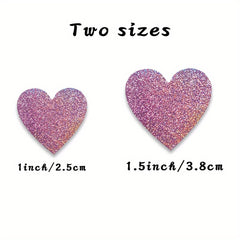 Glitter Heart Stickers Pink Love Decor Set Adhesive Labels Sparkly Rolls