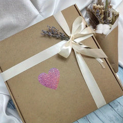 Glitter Heart Stickers Pink Love Decor Set Adhesive Labels Sparkly Rolls