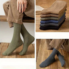 Men's Solid Crew Socks Breathable Comfy Casual Unisex Socks - 5 Pairs