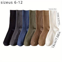 Men's Solid Crew Socks Breathable Comfy Casual Unisex Socks - 5 Pairs