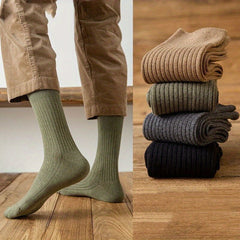 Men's Solid Crew Socks Breathable Comfy Casual Unisex Socks - 5 Pairs