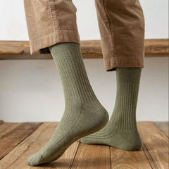 Men's Solid Crew Socks Breathable Comfy Casual Unisex Socks - 5 Pairs