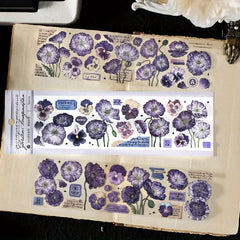 3 Packs PET Long Strip Tape Garden Imagination Series Flower Stickers