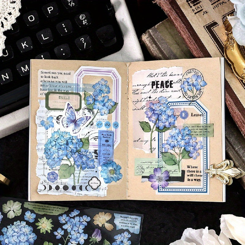 3 Packs PET Long Strip Tape Garden Imagination Series Flower Stickers