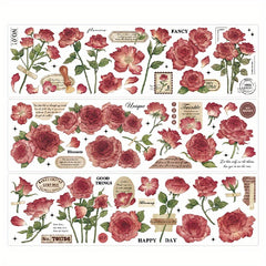 Garden Imagination Series Floral Stickers, 2 Packs, 3 Sheets/Pack, Large Size