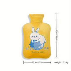 2pcs Cartoon Hot Water Bag with Plush Cover for Christmas Halloween Thanksgiving