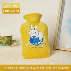 2pcs Cartoon Hot Water Bag with Plush Cover for Christmas Halloween Thanksgiving