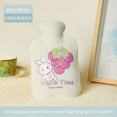 2pcs Cartoon Hot Water Bag with Plush Cover for Christmas Halloween Thanksgiving