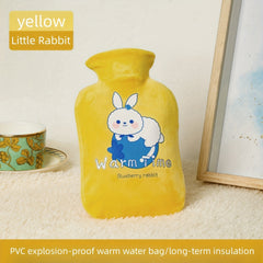 2pcs Cartoon Hot Water Bag with Plush Cover for Christmas Halloween Thanksgiving