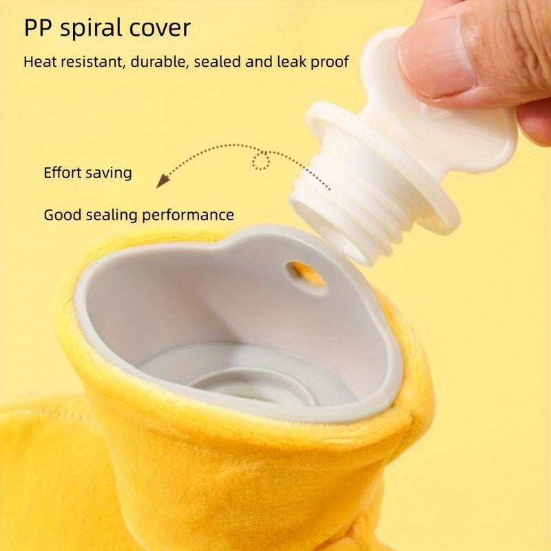 2pcs Cartoon Hot Water Bag with Plush Cover for Christmas Halloween Thanksgiving