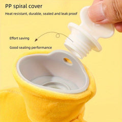 2pcs Cartoon Hot Water Bag with Plush Cover for Christmas Halloween Thanksgiving