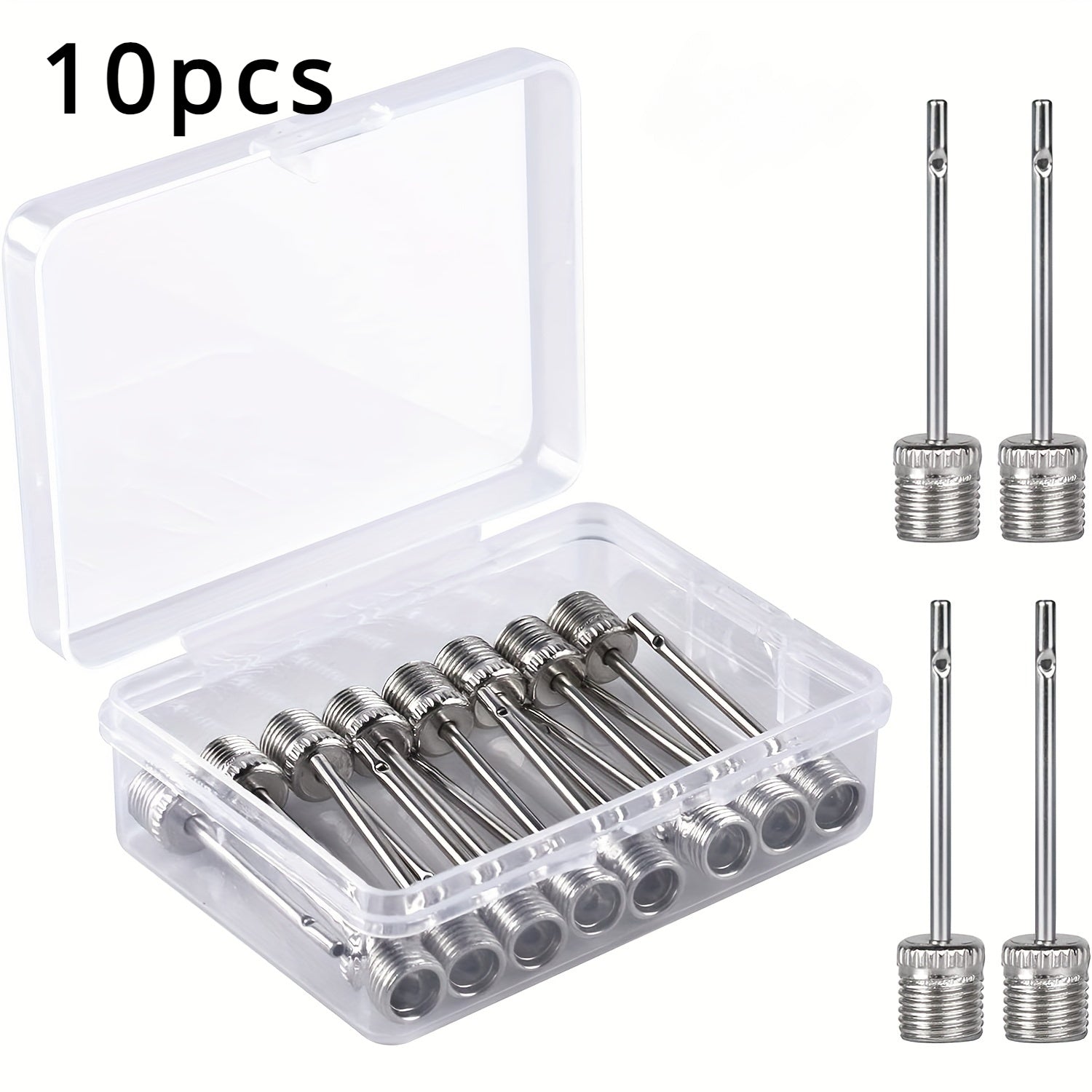 10pcs Stainless Steel Air Pump Needle with Storage Box