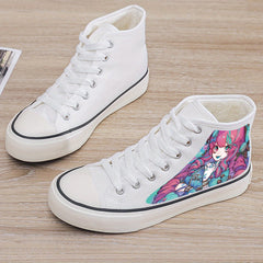 Anime Girl Plush Lined Chunky Canvas Sneakers