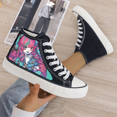 Anime Girl Plush Lined Chunky Canvas Sneakers