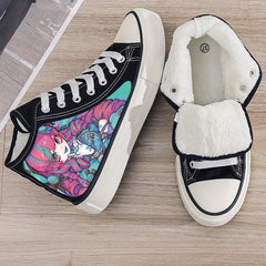 Anime Girl Plush Lined Chunky Canvas Sneakers