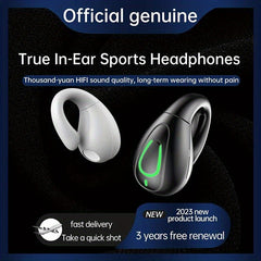 Mini Wireless Ear Clip Headset HIFI Bass Stereo Music Earring Headphone Mic