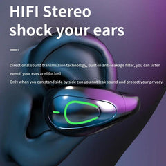 Mini Wireless Ear Clip Headset HIFI Bass Stereo Music Earring Headphone Mic