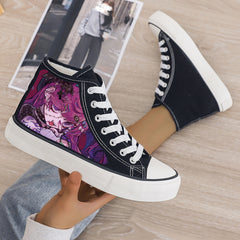 Anime Girl Plush Lined Thermal Sneakers Flat Heighten Fall W