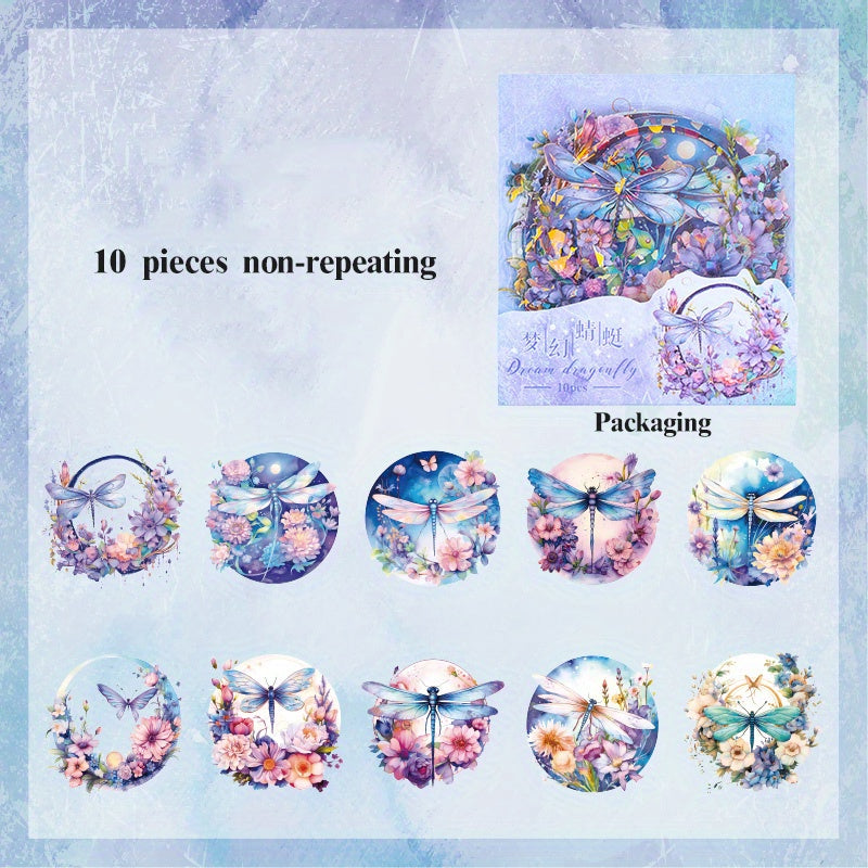 10pcs Butterfly Dragonfly Garland Stickers Bulk for Scrapbooking Supplies