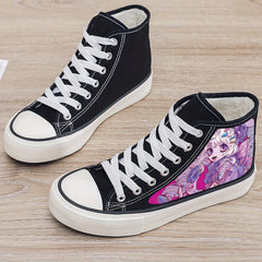 Anime Girl Plush Lined Chunky Canvas Sneakers Warm Winter Shoes