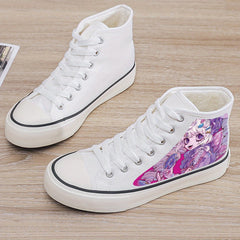 Anime Girl Plush Lined Chunky Canvas Sneakers Warm Winter Shoes
