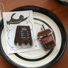 Vintage Coffee Acrylic Stationery Clip Holder