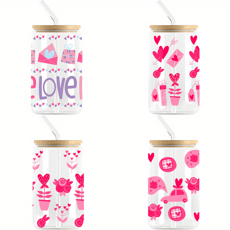 UV DTF Cup Wraps For 16 Oz Glass Cup - Waterproof Sticker