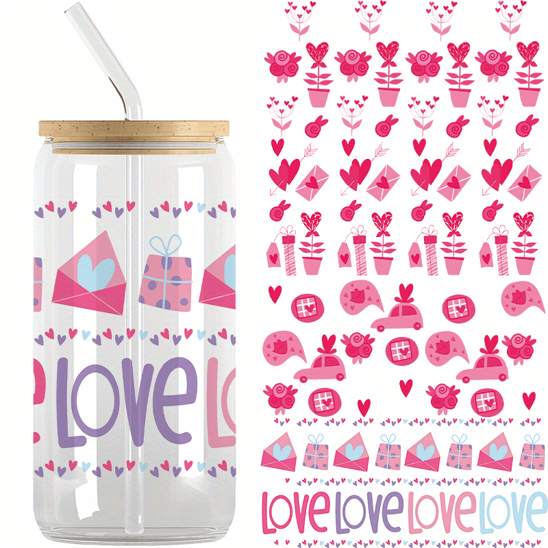 UV DTF Cup Wraps For 16 Oz Glass Cup - Waterproof Sticker