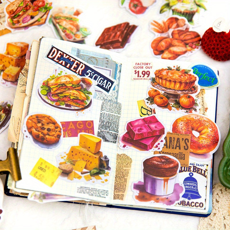 30pcs Dessert Food Cuisine Theme Stickers for Scrapbooking & Diaries