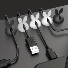 4pcs Rabbit Ear Desktop Wire Organizer & Anti Winding Wire Holder