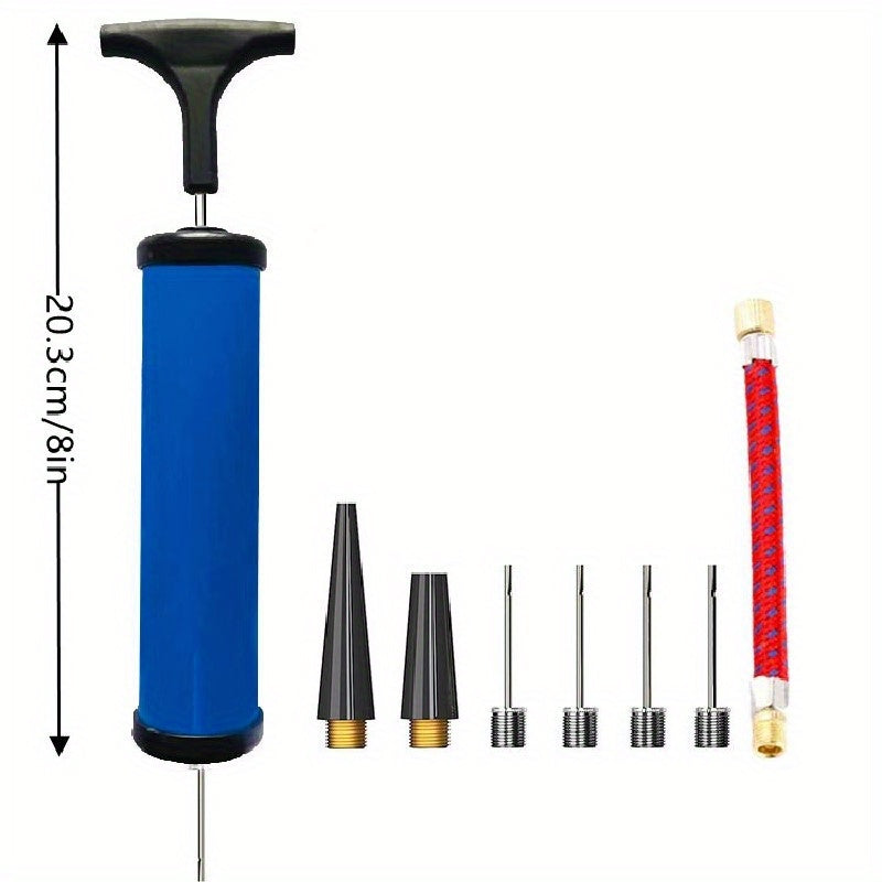 Sports Ball Pump with Nozzle Extension Hose - Push & Pull Inflator System