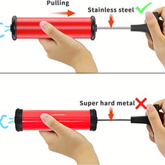 Sports Ball Pump with Nozzle Extension Hose - Push & Pull Inflator System