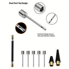 Sports Ball Pump with Nozzle Extension Hose - Push & Pull Inflator System