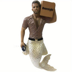 5pcs 2D Acrylic Male Mermaid Pendant Key Chain Home Party