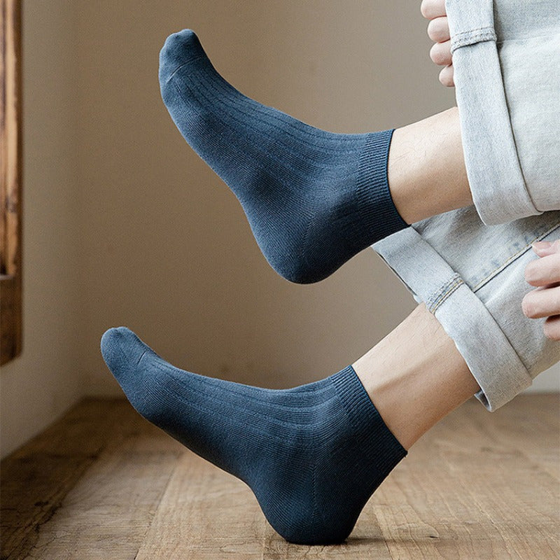Men's Solid Liner Anklets Socks Soft Breathable Sweat Absorbent