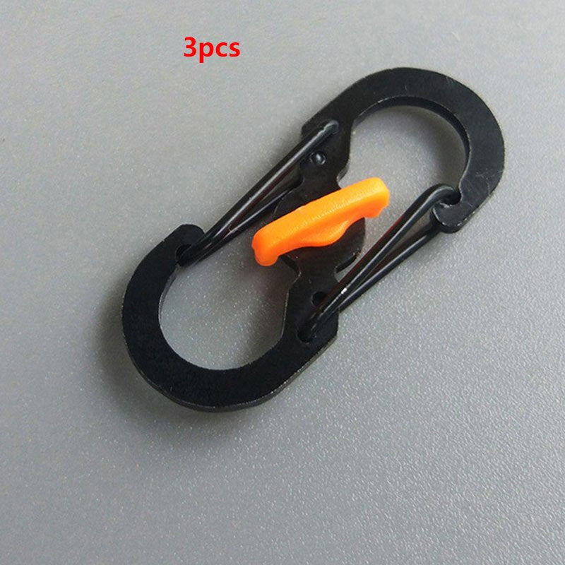 3pcs S Type Carabiner With Lock Mini Hook Keychain