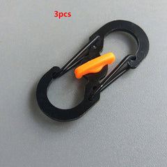 3pcs S Type Carabiner With Lock Mini Hook Keychain