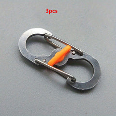 3pcs S Type Carabiner With Lock Mini Hook Keychain