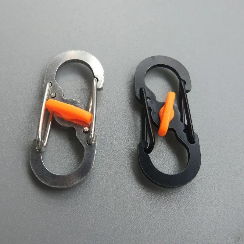3pcs S Type Carabiner With Lock Mini Hook Keychain