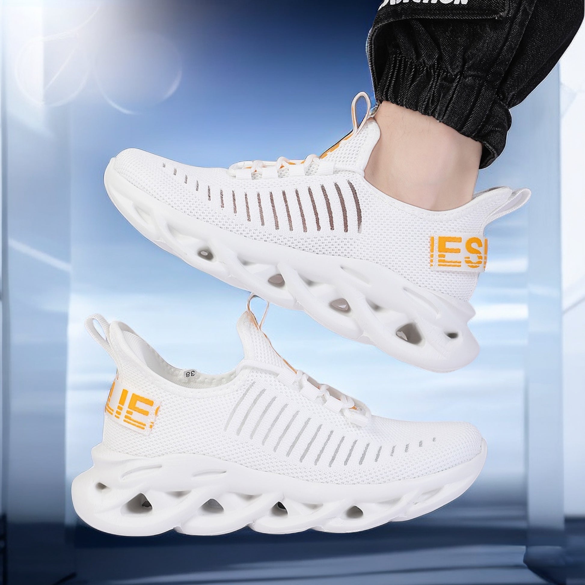 Solid Letter Graphic Running Shoes for Women